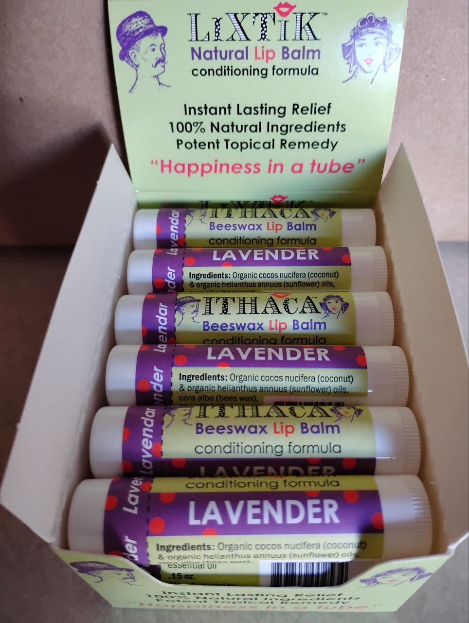 LiXTiK Beeswax Lip Balm box of 18