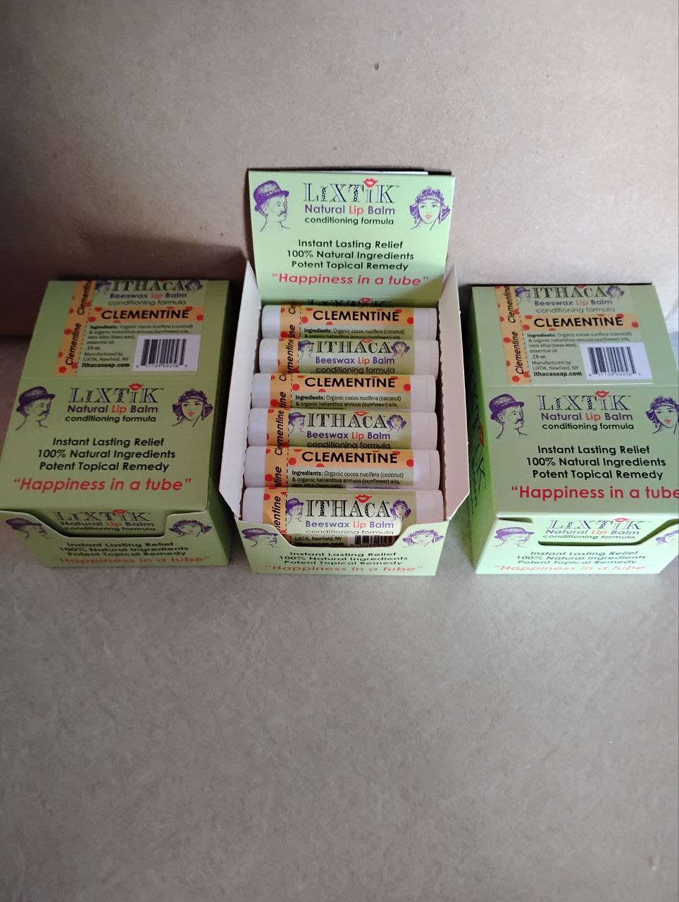 Ithaca Beeswax Lip Balm - buy 3 boxes of 18 tubes each box
