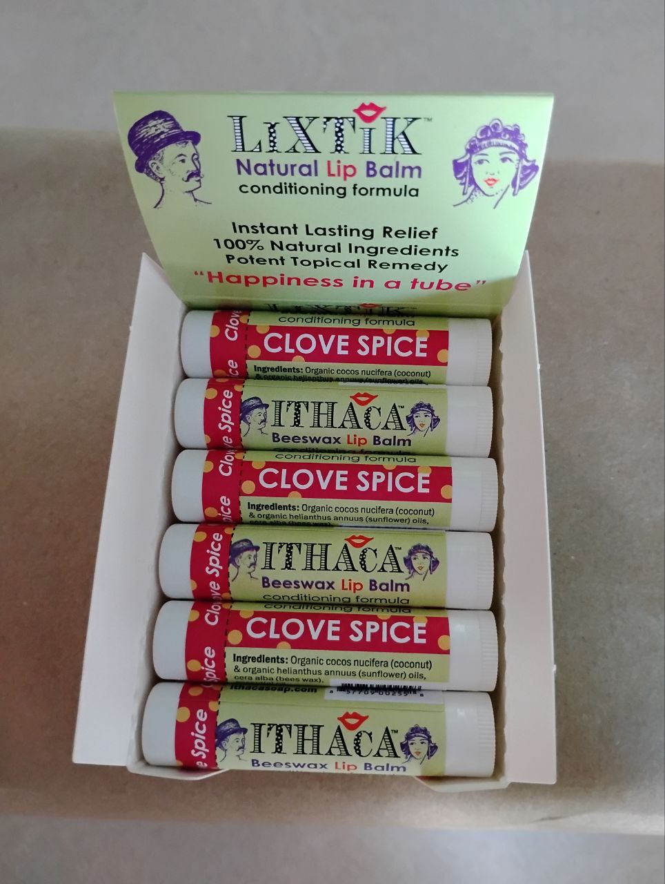 LiXTiK Beeswax Lip Balm box of 18