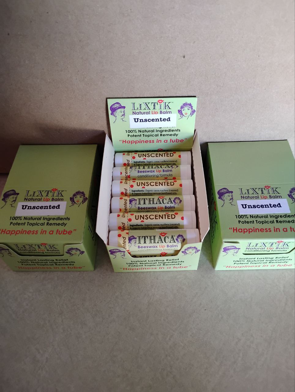 Ithaca Beeswax Lip Balm - buy 3 boxes of 18 tubes each box